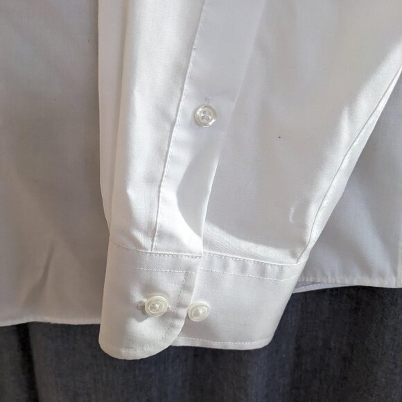 Croft & Barrow Mens Dress Shirt 17-36 White Button Down Office Formal Internship - Picture 2 of 8